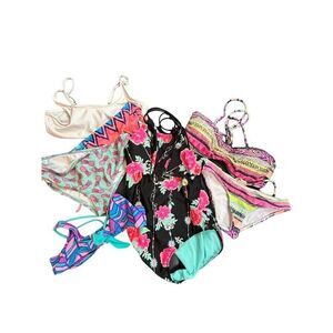 Girls' Mixed Pattern Swimwear Bundle (4-16) - Recycled Polyester & Spandex